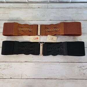 Retro GRACE KARIN Wide Cinch Belt Set Braided NEW Y2K Style Boho Elastic 2XL